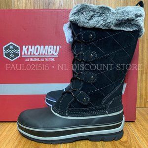 KHOMBU Women's Ellie Winter Snow Waterproof Boots, Black